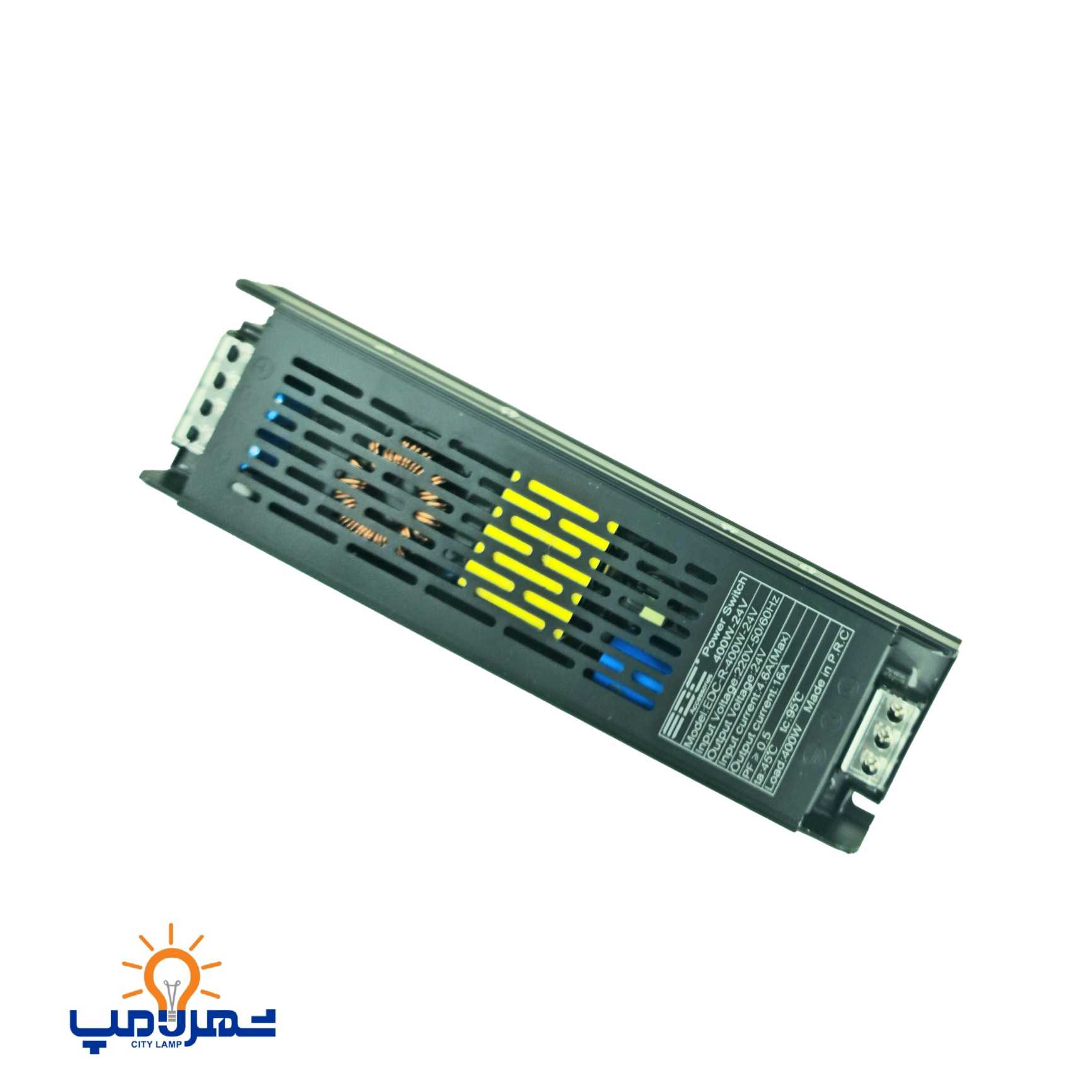 منبع تغذیه اسلیم 24 ولت 95 درصد ای دی سی سوییچینگ 400وات 16.5آمپر(بسته 10 عددی)